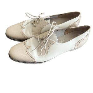 Salvatore Ferragamo Cream and White Flats